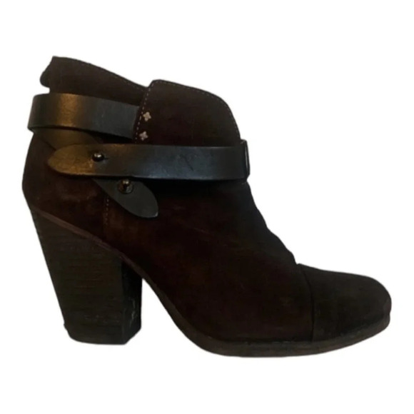Rag and  Bone Brown Suede Harrow Ankle Booties 37 - Picture 1 of 16